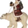 Boutique de Noël Winter Wonderland*Santa Riding A Polar Bear, 8.5" Tall