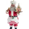 Boutique de Noël African American*Santa With Gingerbread House Ornament
