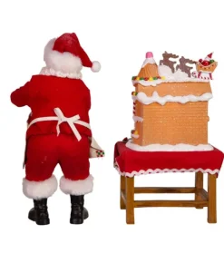 Boutique de Noël Angels & Santas*Santa With Gingerbread House, Table Piece