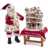 Boutique de Noël Ginger Bread & Candy Shoppe*Santa With Gingerbread House, Table Piece