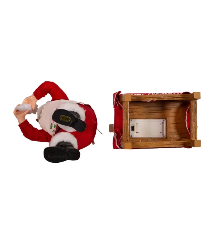 Boutique de Noël Ginger Bread & Candy Shoppe*Santa With Gingerbread House, Table Piece