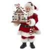 Boutique de Noël Ginger Bread & Candy Shoppe*11"Santa With Gingerhouse