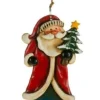 Boutique de Noël Rustic*Santa With Tree Ornament