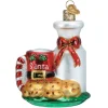 Boutique de Noël Mom'S Kitchen & Bakery*Santa'S Milk And Cookies Glass Ornament