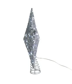 Boutique de Noël Winter Wonderland*Silver Star Tree Top Led