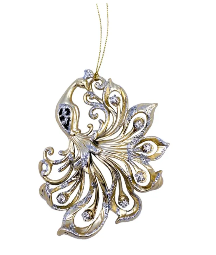 Boutique de Noël Christmas Classics*Silver/Gold Peacock Ornament
