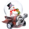 Boutique de Noël Snow Globes*Snowman On Red Plane Mini-Snowglobe