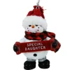 Boutique de Noël Rustic*Snowman With Banner, Message, "Special Daughter", Ornament