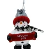 Boutique de Noël Rustic*Snowman With Banner, Message, "Special Son", Ornament