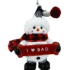 Boutique de Noël Family & Friends*Snowman With Banner Message "I Love Dad" Ornament