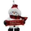 Boutique de Noël Family & Friends*Snowman With Banner, Message, "Baby`S 1St Christmas", Ornament