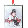 Boutique de Noël Christmas Classics*Snowman With Penguin Friend, Metal Ornament