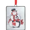 Boutique de Noël Winter Wonderland*Snowman With Penguin Friend, Metal Ornament