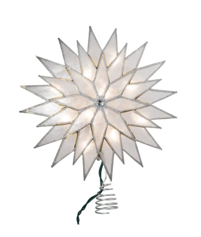 Boutique de Noël Rustic*Sunburst Capiz Lighted Star Tree Top