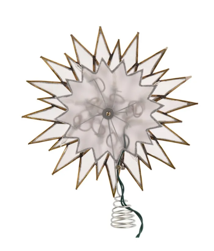 Boutique de Noël Rustic*Sunburst Capiz Lighted Star Tree Top
