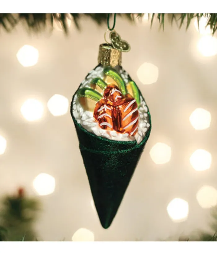 Boutique de Noël Varied Shapes*Sushi Hand Roll Glass Ornament