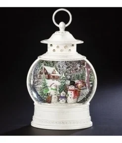 Boutique de Noël Snow Globes*Swirl Snowman Family Lantern