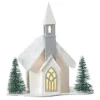 Boutique de Noël Usb & Led*Table Decor, Ornament, White Church With Led Lighting