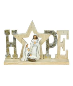 Boutique de Noël Religion & Nativities*Table Decor, The Holy Family, With Message Of "Hope"