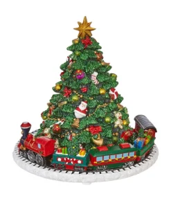 Boutique de Noël Santa'S Workshop*Table Ornament, Clockwork Animated Musical Tree, Measures 6 Inches Tall.