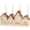 Boutique de Noël Rustic*Table Piece, 4 Piece Set Of Candle Holders, Cottage Shaped, A German Tradition