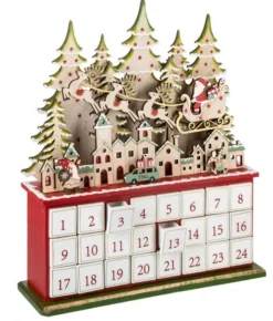 Boutique de Noël Advent*Table Piece, Elegant Decorative Advent Calendar, Led Lighting