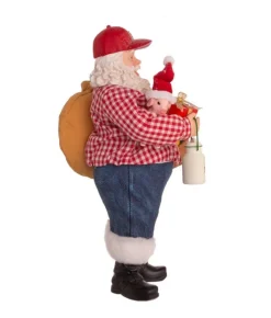 Boutique de Noël Angels & Santas*Table Piece, Farmer Santa Claus, Measures 10.5 Inches