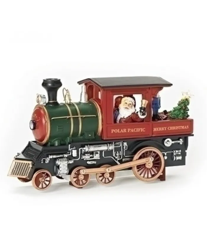 Boutique de Noël Usb & Led*Table Piece, Led Lit, Musical Steam Locomotive, With Santa Driving
