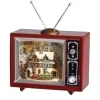 Boutique de Noël Santa'S Workshop*Table Piece, Musical Tv Box, Measures 6.5 Inches, With Train Station