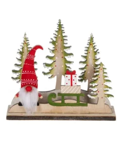 Boutique de Noël Rustic*Table Piece, Ornament, Nordic Villages, Gnome With Sled