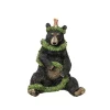 Boutique de Noël Miscellaneous*Table Piece Ornament, Sitting Black Bear With Garland.