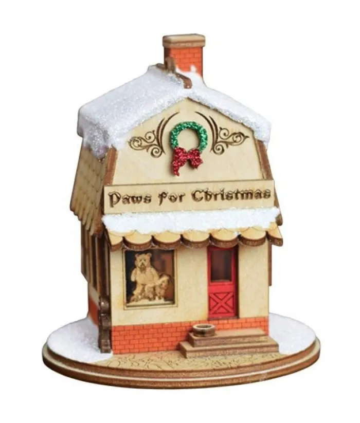 Boutique de Noël Rustic*Table Piece, Pet Shop, Paws For Christmas