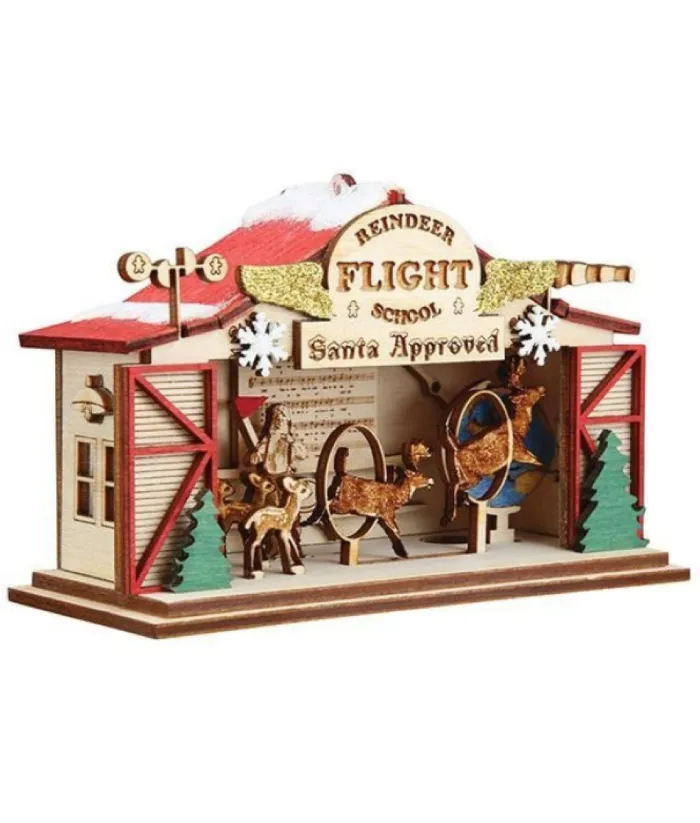 Boutique de Noël Rustic*Table Piece, Santa'S Reindeer Flight School