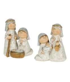 Boutique de Noël Religion*Table Set, The Holy Family, Simple Figurines, Measures 3 Inches