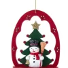 Boutique de Noël Winter Wonderland*Traditional German Red Arch, With Snowman. Tree Ornament