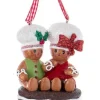 Boutique de Noël Ginger Bread & Candy Shoppe*Tree Ornament, Gingerbread Couple On Cookie
