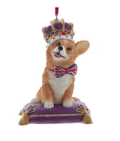 Boutique de Noël Miscellaneous*Tree Ornament, The Queen'S Corgi On A Pillow.