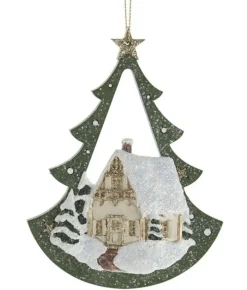 Boutique de Noël Winter Wonderland*Village House In Arch Ornament