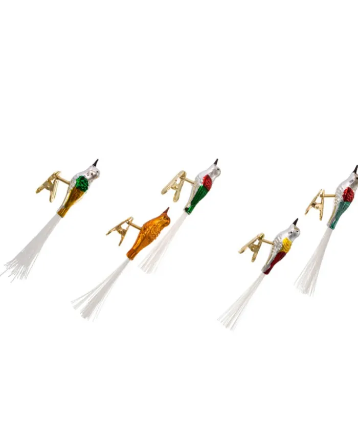 Boutique de Noël Glass Ball Boxes*Vintage Glass Bird Clip-On Ornaments