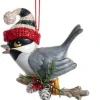 Boutique de Noël Enchanted Forest*Whimsical Chickadee With Santa Hat, Ornament