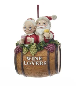 Boutique de Noël Wine Lovers*Wine Lover Mr.And Mrs Claus, Ornament.
