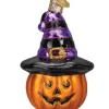 Boutique de Noël Autumn & Halloween*Witch Pumpkin Glass Ornament