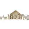 Boutique de Noël Religion*Wood Grain Nativity Scene, 12 Pcs