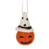 Boutique de Noël Autumn & Halloween*Xmas Tree Ornament, Wool Fabric Pumpkin Head