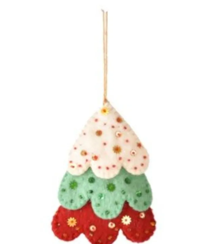 Boutique de Noël Christmas Classics*Xmas Tree Ornament, Woollen Xmas Tree With Decorations