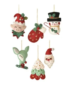 Boutique de Noël Christmas Classics*Xmas Tree Ornament, Woollen Xmas Tree With Decorations