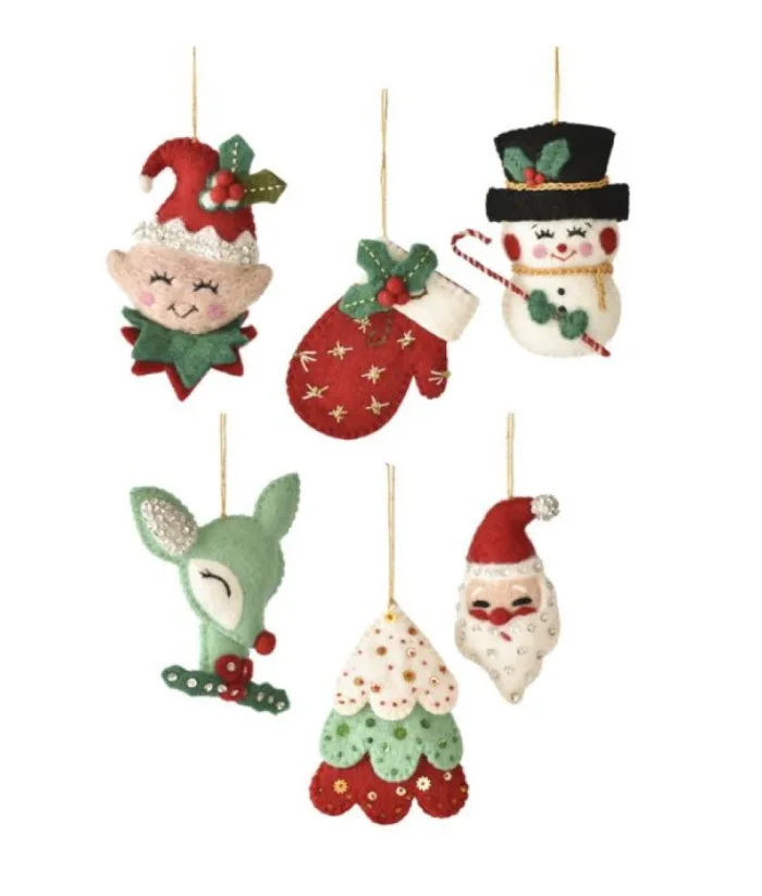 Boutique de Noël Christmas Classics*Xmas Tree Ornament, Woollen Xmas Tree With Decorations