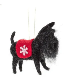 Boutique de Noël Family & Friends*Xmas Tree Ornament, Woolly Black Schanuzer With Red Coat