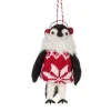 Boutique de Noël Birds & Owls*Xmas Tree Ornament, Woolly Penguin In A Red Snowflake Sweater