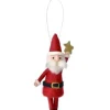 Boutique de Noël Santa'S Workshop*Xmas Tree Ornament, Woolly Santa Claus Holding A Star Aloft